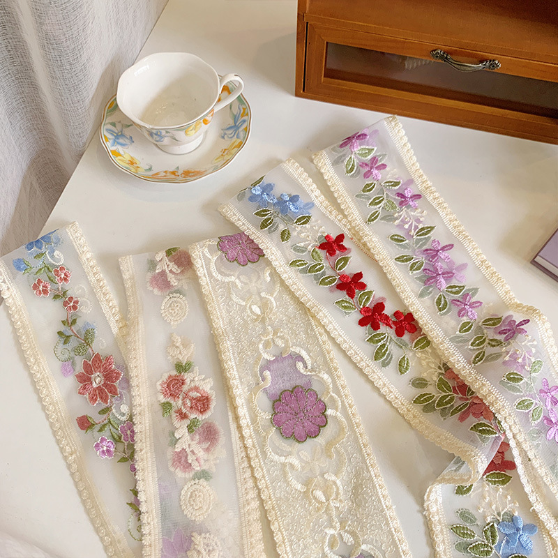 Lace Ribbon Trim - 1 Yard Spitze Stickerei Blumenband für