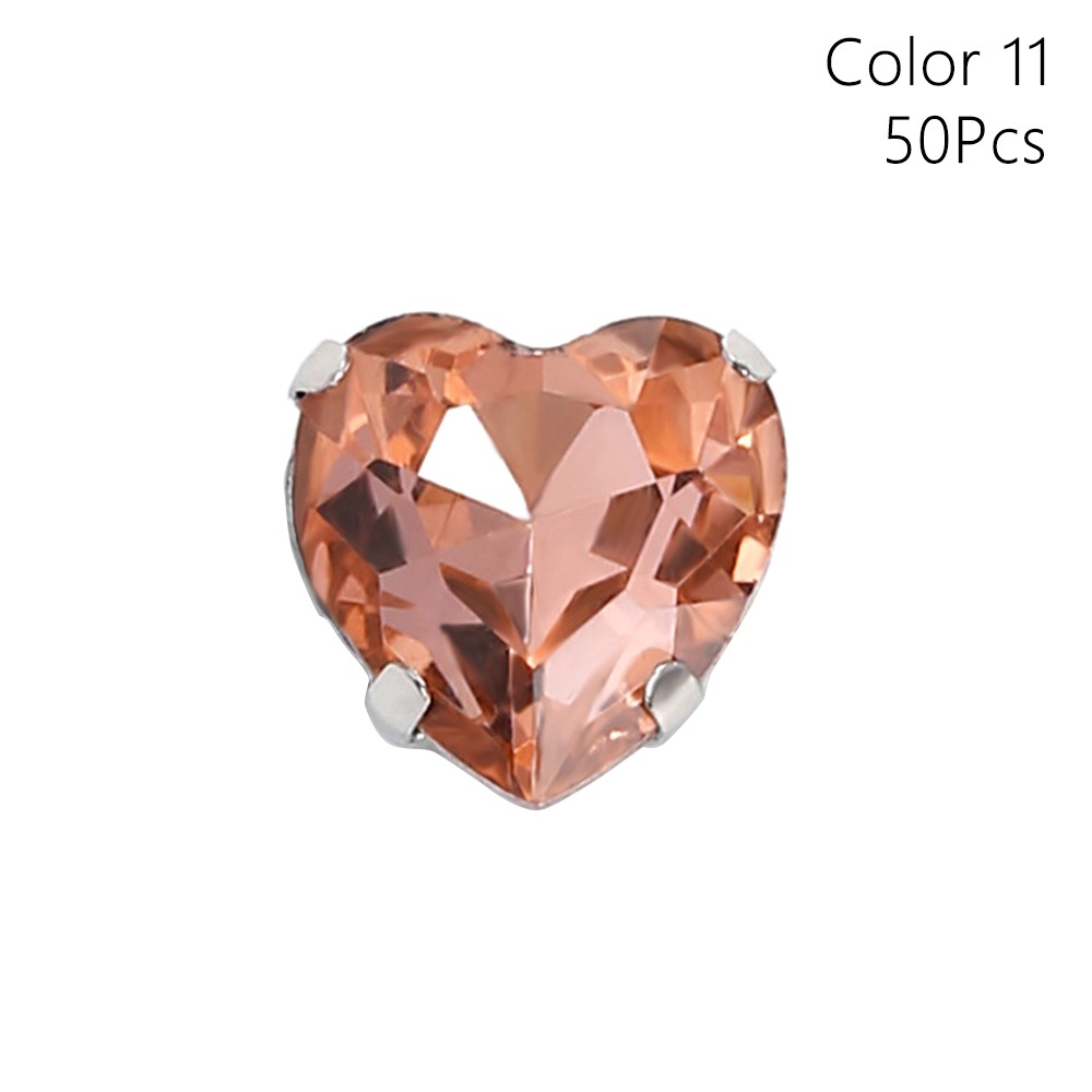 Sew On Rhinestone - 50 Stück/Packung Herzförmige Glitzer-Nähsteine zum Aufnähen,