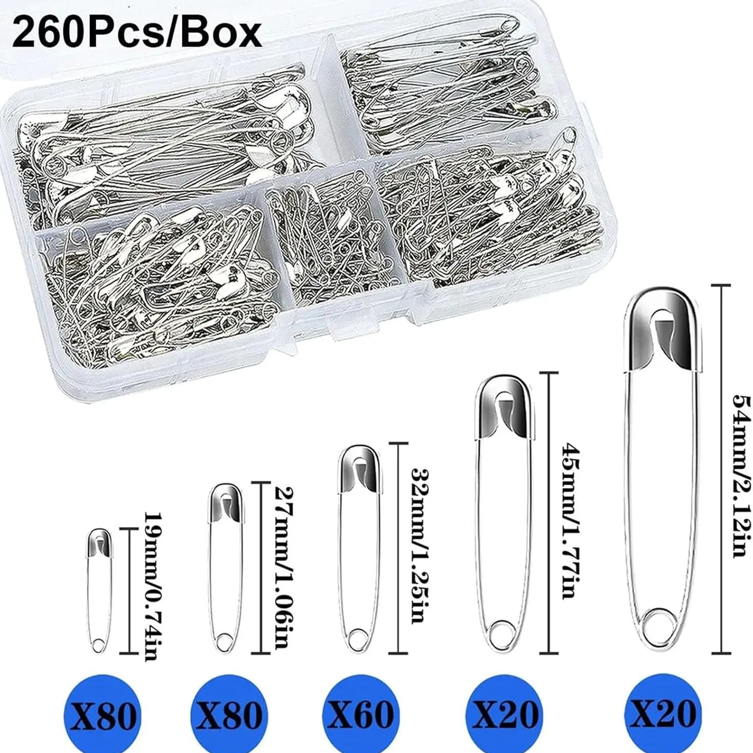 Silbernes Sicherheitsnadel-Set – Craft Embellishment Storage Bewertung und Preis